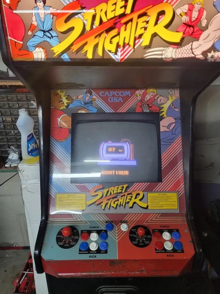 Street Fighter Acrade game machine from the 1980s