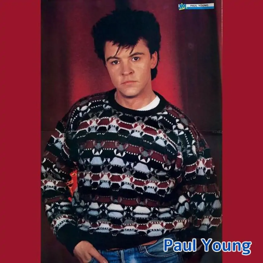 Paul Young 1983 supporting a christmas jumper