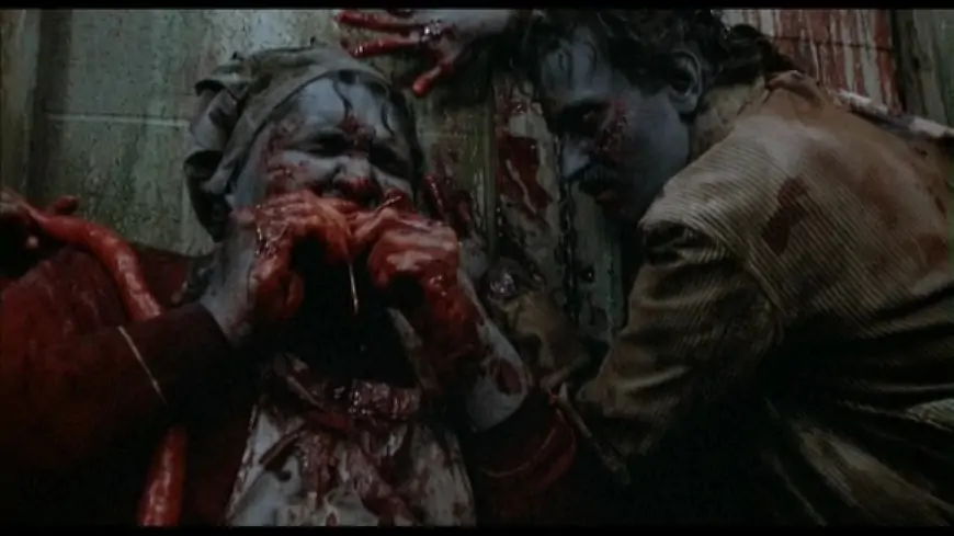 Zombies eating human flesh:Day of the Dead 1985