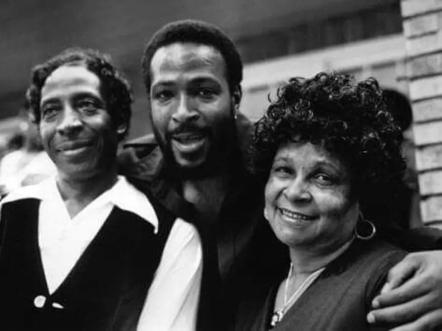 Marvin Gaye with father and mother