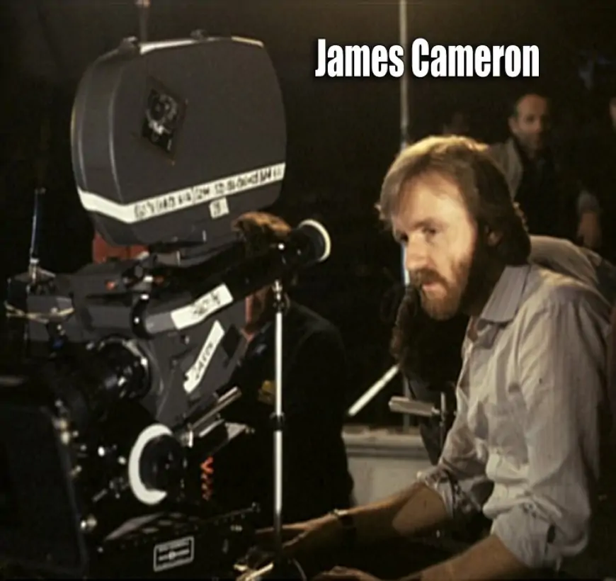 James Cameron behind the camera directing Aliens