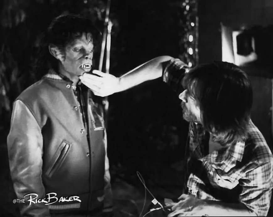 Rick Baker working on Michael Jackson:Thriller 1983