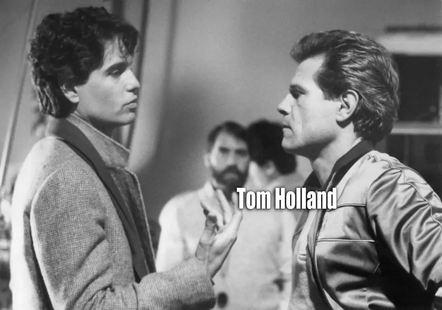 Tom Holland talking with Chris Sarandon: Fright Night