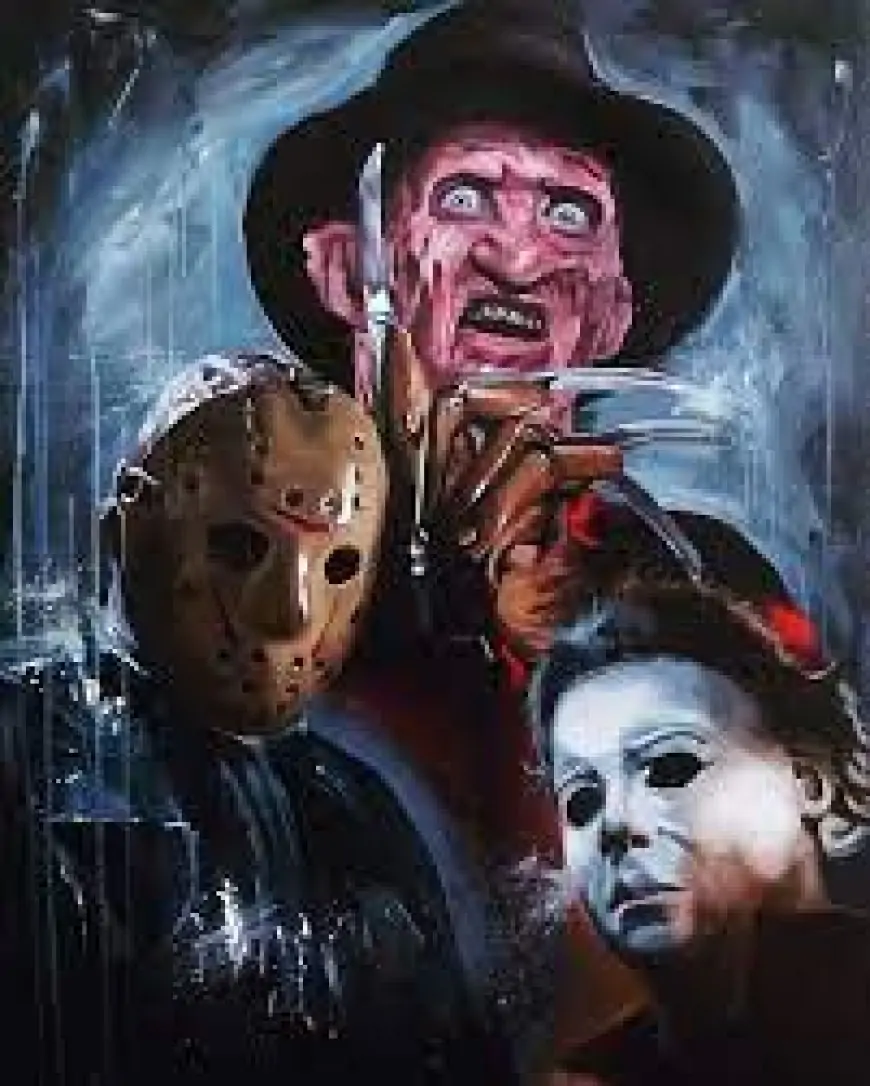 Drawing of Jason, Freddy and Michael Myers