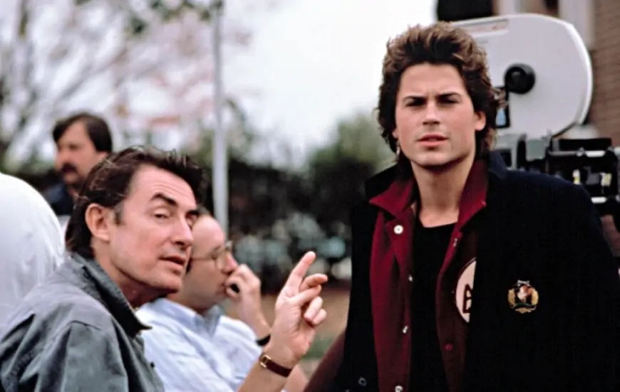 Joel Schumacher and Rob Lowe behind the scenes St. Elmo's Fire