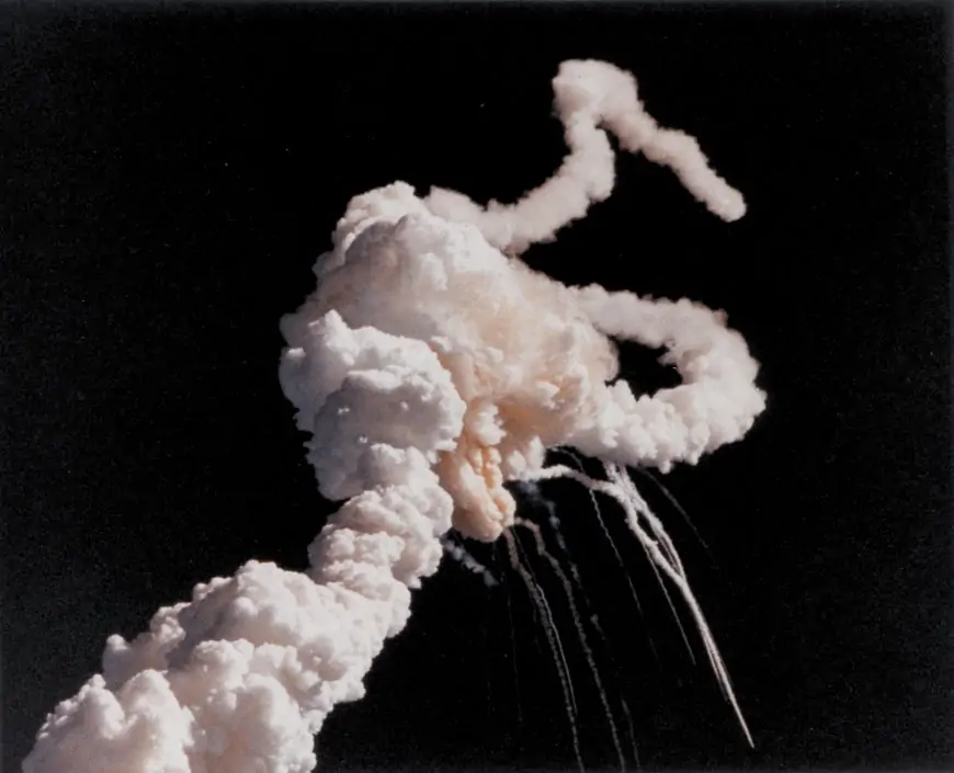 space shuttle Challenger tragically exploding