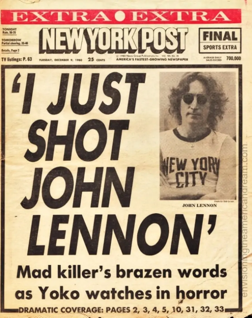 New York post front page headlines: John Lennon Shot Dead