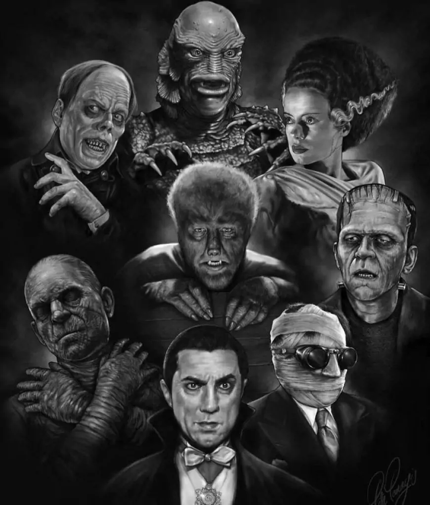 Monster collage from various films